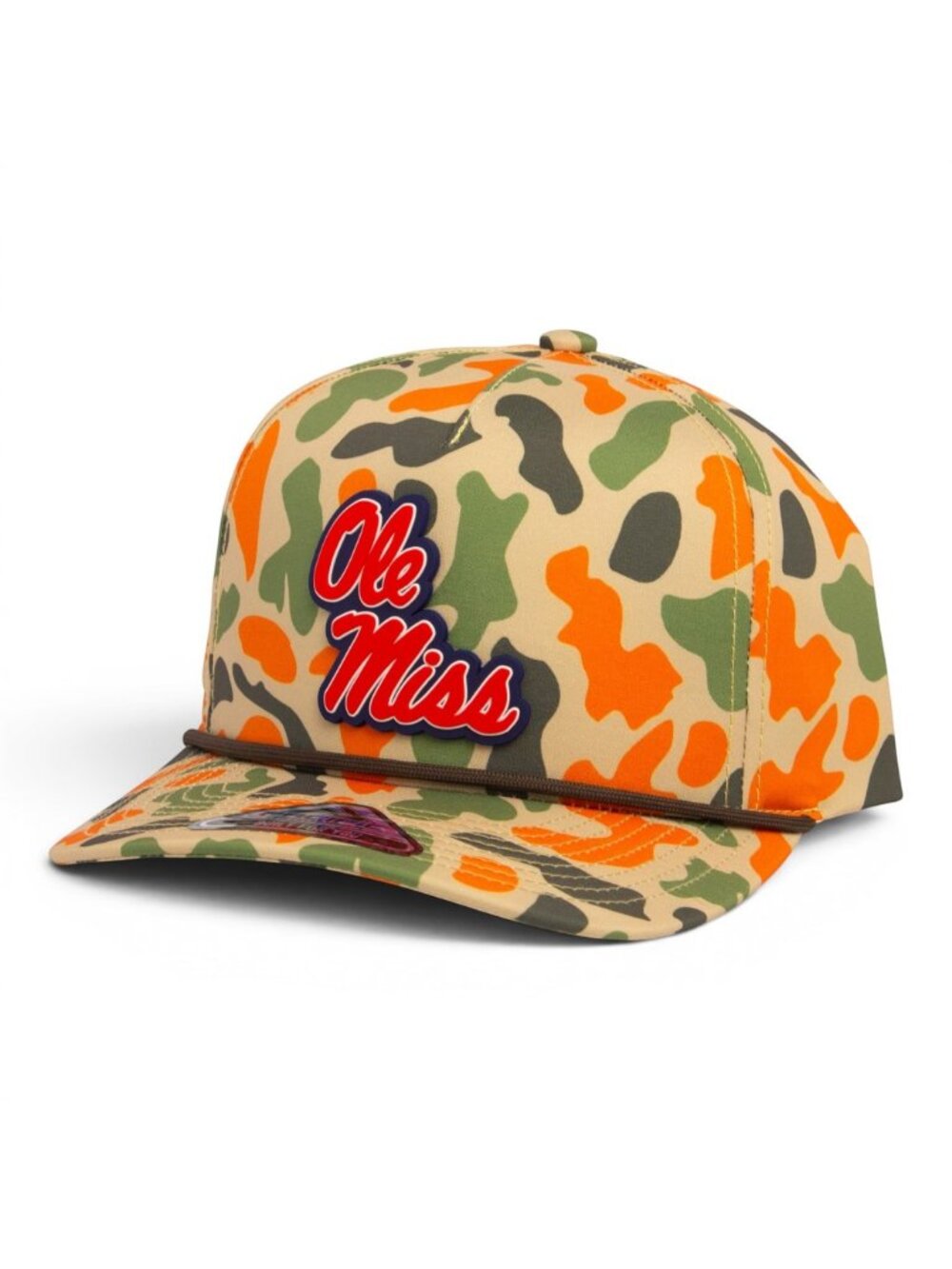 Ole Miss Rebels 3D Duck Camo Rope Hat- Blaze Camo